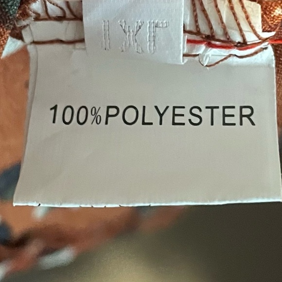 Lace Paint Stroke Leopard Print Rust Long Sleeve Flowy Dress. - Picture 10 of 10